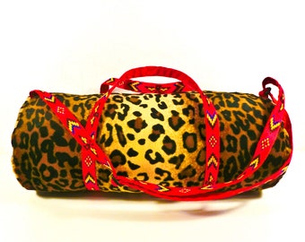 Kindertasche Dufflebag Schultertasche Leopard