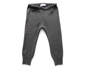 Narrow wool trousers leggings size 80 100% merino wool gray upcycling baby trousers children's trousers