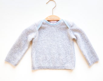 Baby Top 100% Cashmere Size 68 grey Upcycling