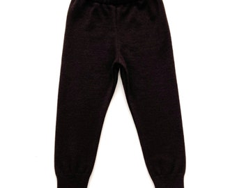 Merino wool trousers 92/98 dark brown upcycled wool trousers for children