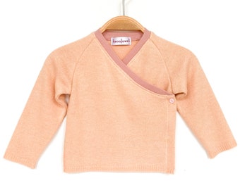 Baby jacket 74/80 apricot silk wool cashmere upcycling wrap jacket for babies Schlüttli