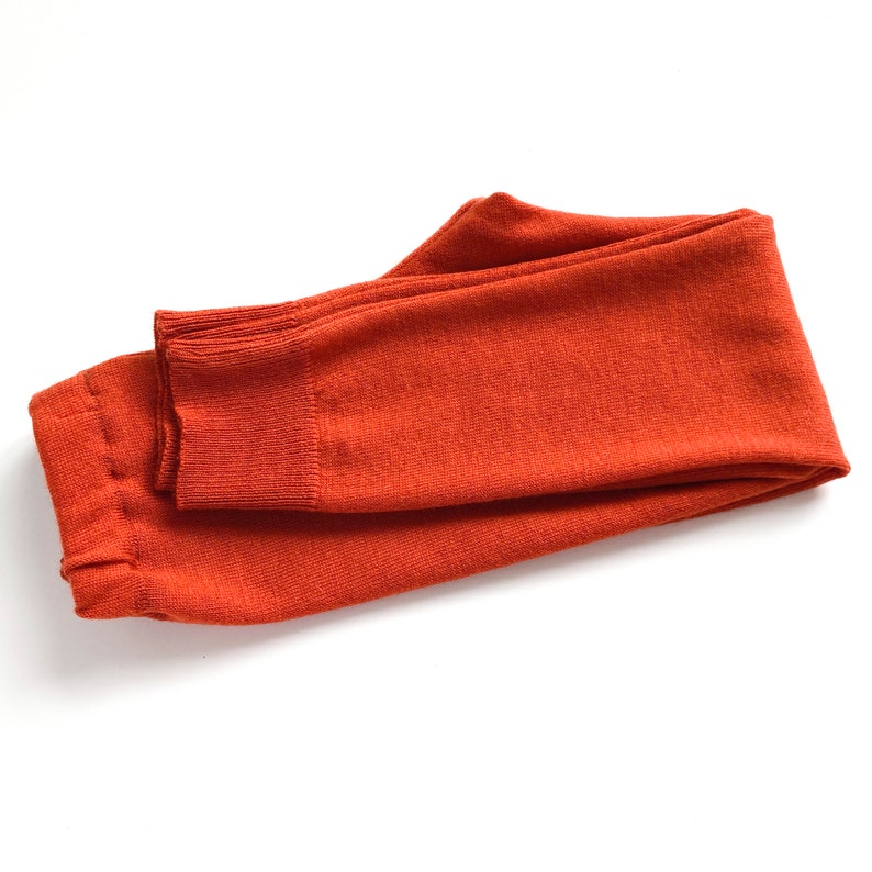 Leggings 100% Merino wool 98/104 rust orange upcycling wool pants for children Longie slim jogging pants image 5