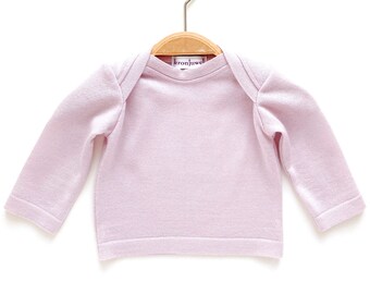 Babypullover Größe 62 rosa 100% Merinowolle Upcycling Wollpullover Schlupfpullover für Babys