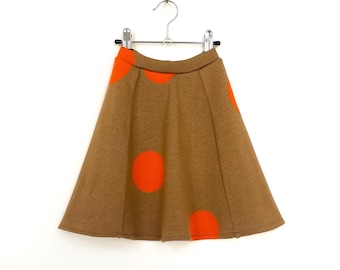 Gonna di lana taglia 104, marrone o viola - Gonna riciclata realizzata al 100% in lana merino / Gonna skater per bambine dai 4 anni in su