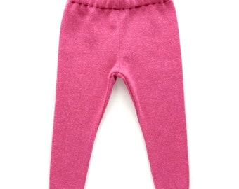 Cashmere pants for children size 86 pink upcycled cashmere leggings