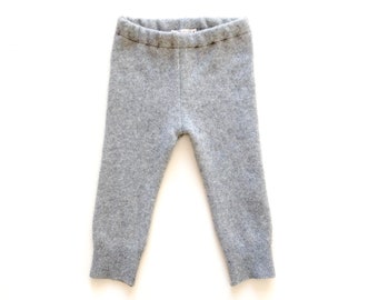 Narrow baby trousers 100% cashmere 74/80 gray upcycled cashmere trousers for babies