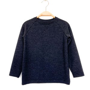 Maglione di lana taglia 104/110 grigio scuro / Maglione per bambini riciclato 100% lana merino / Maglione base semplice / Maglione di lana a manica lunga / Maglione in lana merino