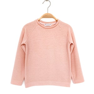Children's sweater size 98 merino wool cashmere pink upcycling wool sweater image 1