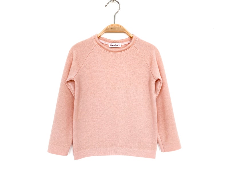 Children's sweater size 98 merino wool cashmere pink upcycling wool sweater image 1