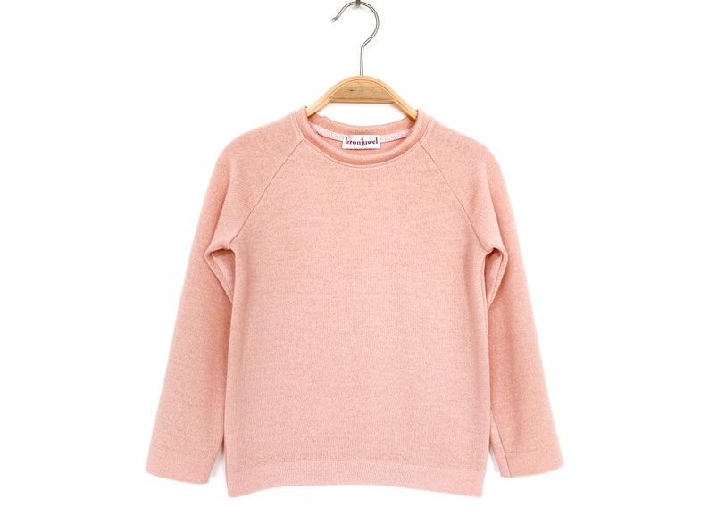 Children's sweater size 98 merino wool cashmere pink upcycling wool sweater image 2