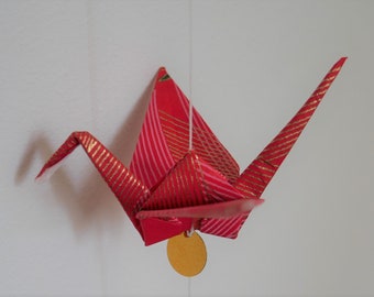 Origami Crane Mobile Chain Chiyogami Papier