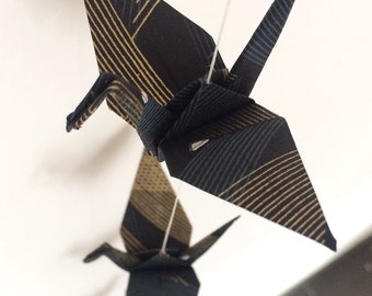 Origami Kraniche Mobile Kette Chiyogami Papier