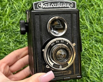 Appareil photo vintage Komsomolets TLR - Appareil photo argentique moyen format soviétique - Photographie rétro de collection - Cadeau unique d'URSS