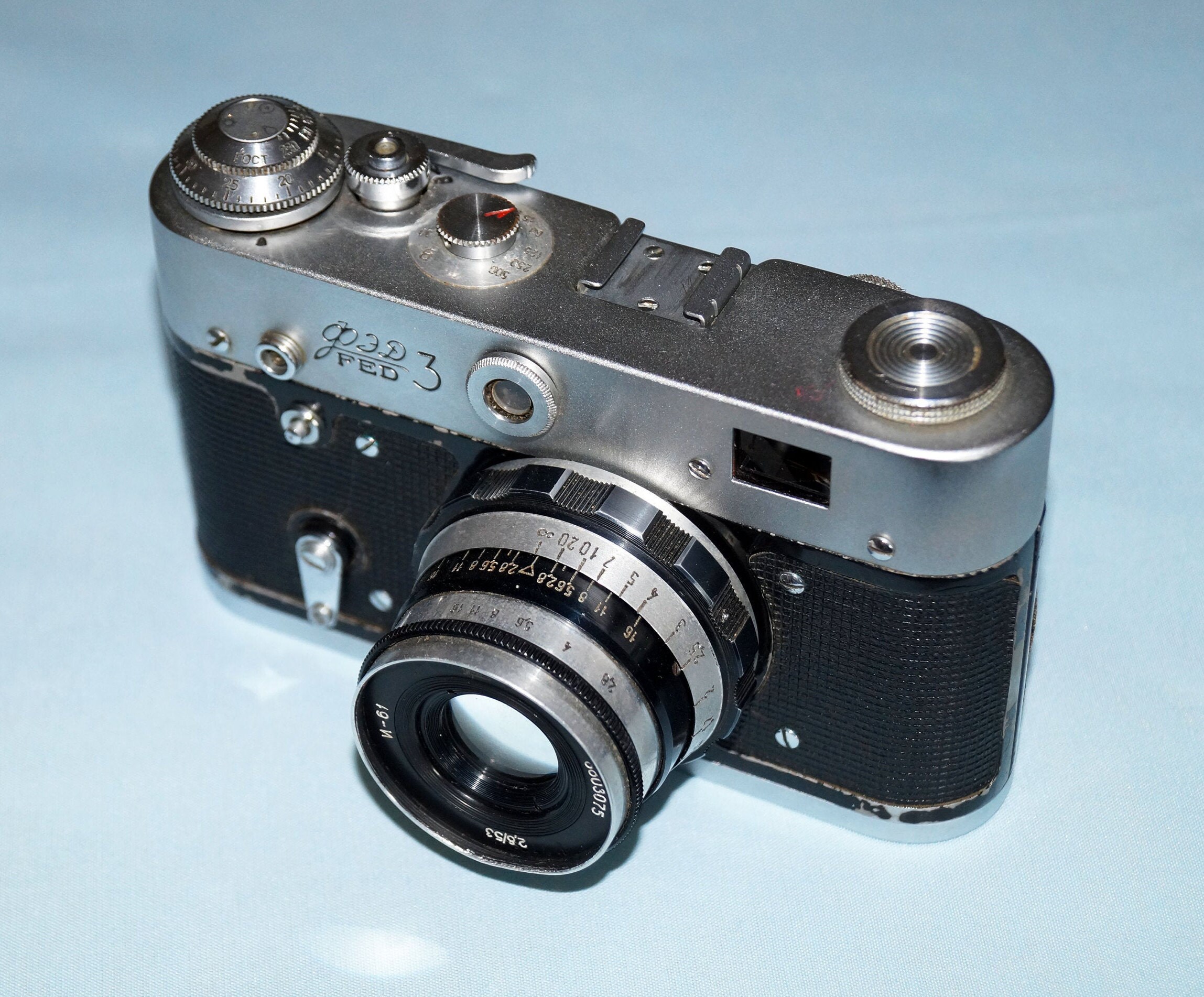 Vintage FED 3 Camera: USSR Rangefinder Film Camera, Industar-61l/d