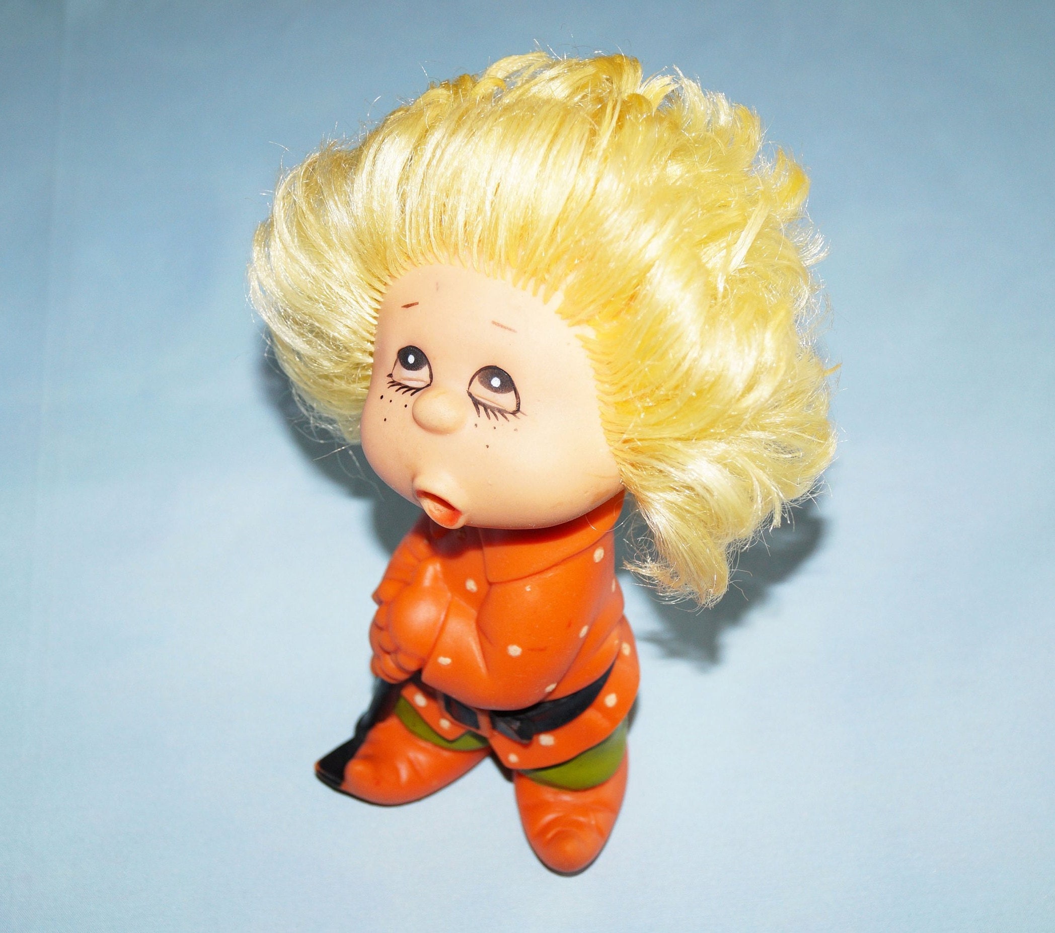 Vintage doll Soviet rubber rare toy made in the USSR 1970s collectible
