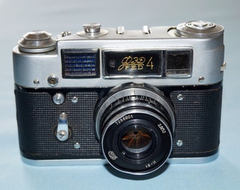 Vintage FED 4 Film Camera, USSR Rangefinder, Collectible
