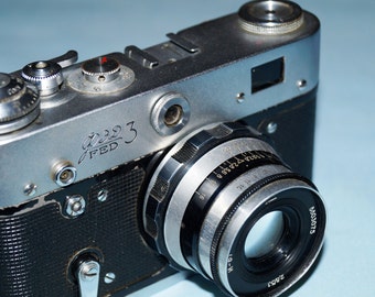 Vintage FED-3 35mm Film Camera With Industar-61l/d Lens – USSR