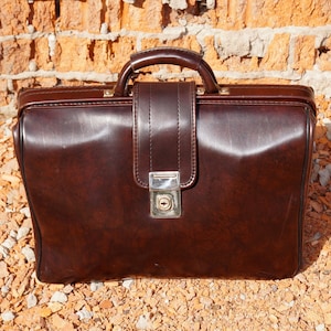 Vintage tas Cadeautas Herentas Leren tas Tas accessoire Retro tas Oude tas Antieke tas Zeldzame tas Cadeau voor papa Koffertas Documententas Bruine tas