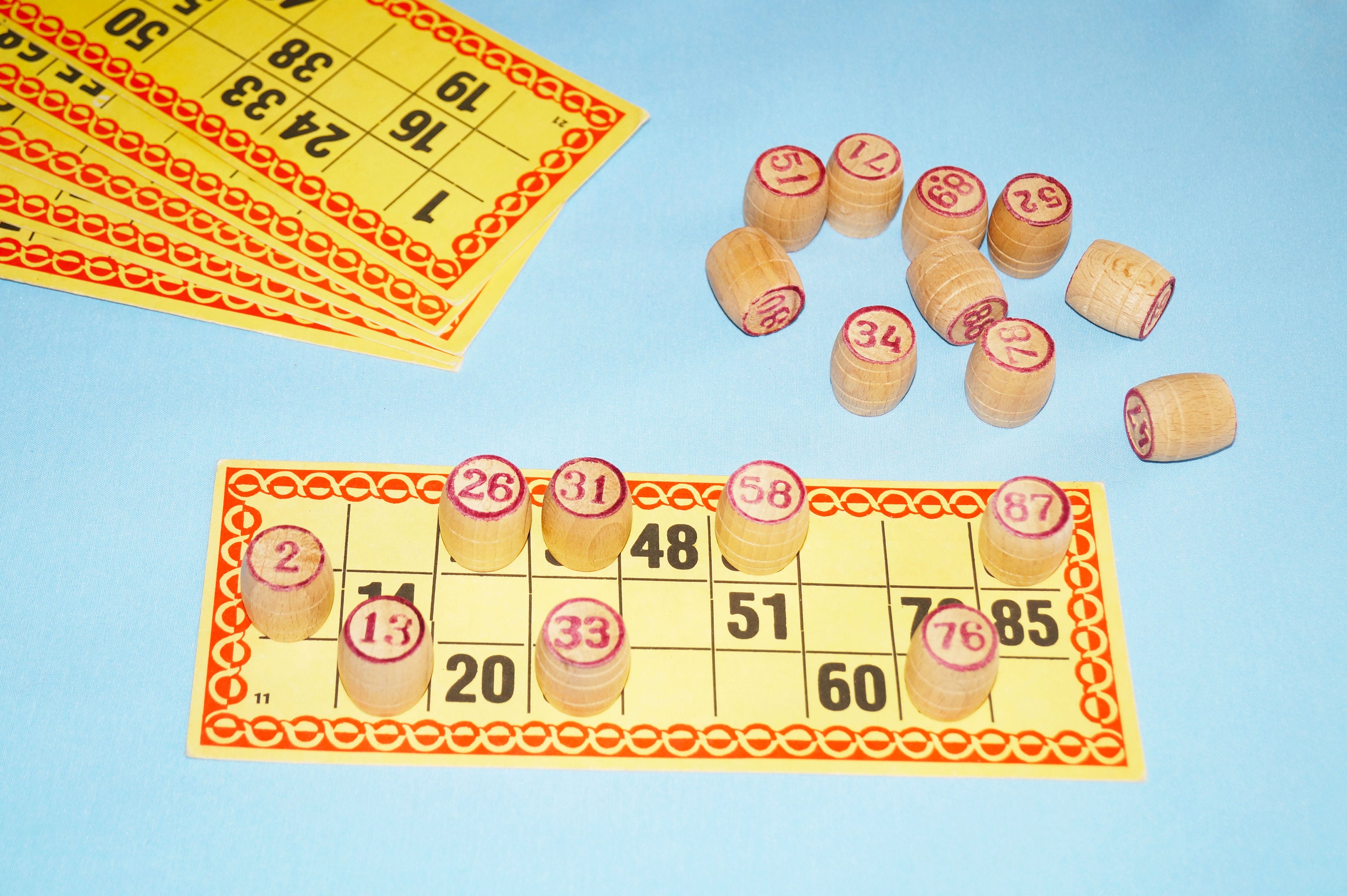 Vintage Lotto Bingo Cards Set of 2 PNG Digital Image Clip Art