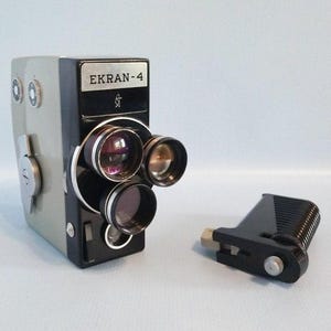 Cámara de cine vintage Ekran 4, URSS 1966, cámara de película retro coleccionable