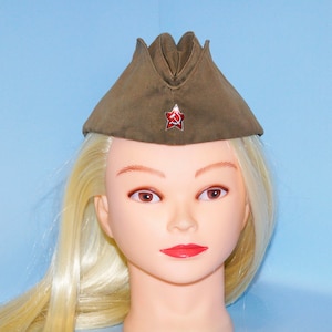 Militäruniform Pilotka Militärhut Roter Stern Original militärische Armeekappe Militärgeschenk Alte Soldatenarmee retro seltenes Sammlerstück Kappe Geschenk