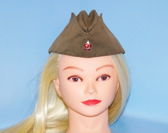 Military uniform Pilotka Military hat Red star Original military Army cap Military gift Old soldier Army retro Rare collectible Cap gift