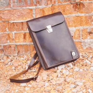 Bolsa de regalo Bandolera de cuero Cartera de hombre Bolso militar Bolso de mensajero Bolso para él Ejército soviético Bolsa para papeles Accesorios vintage Bolso retro URSS