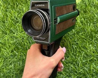 Appareil photo vintage Chinon 44 avec zoom automatique 8 mm, appareil photo argentique rétro fonctionnel