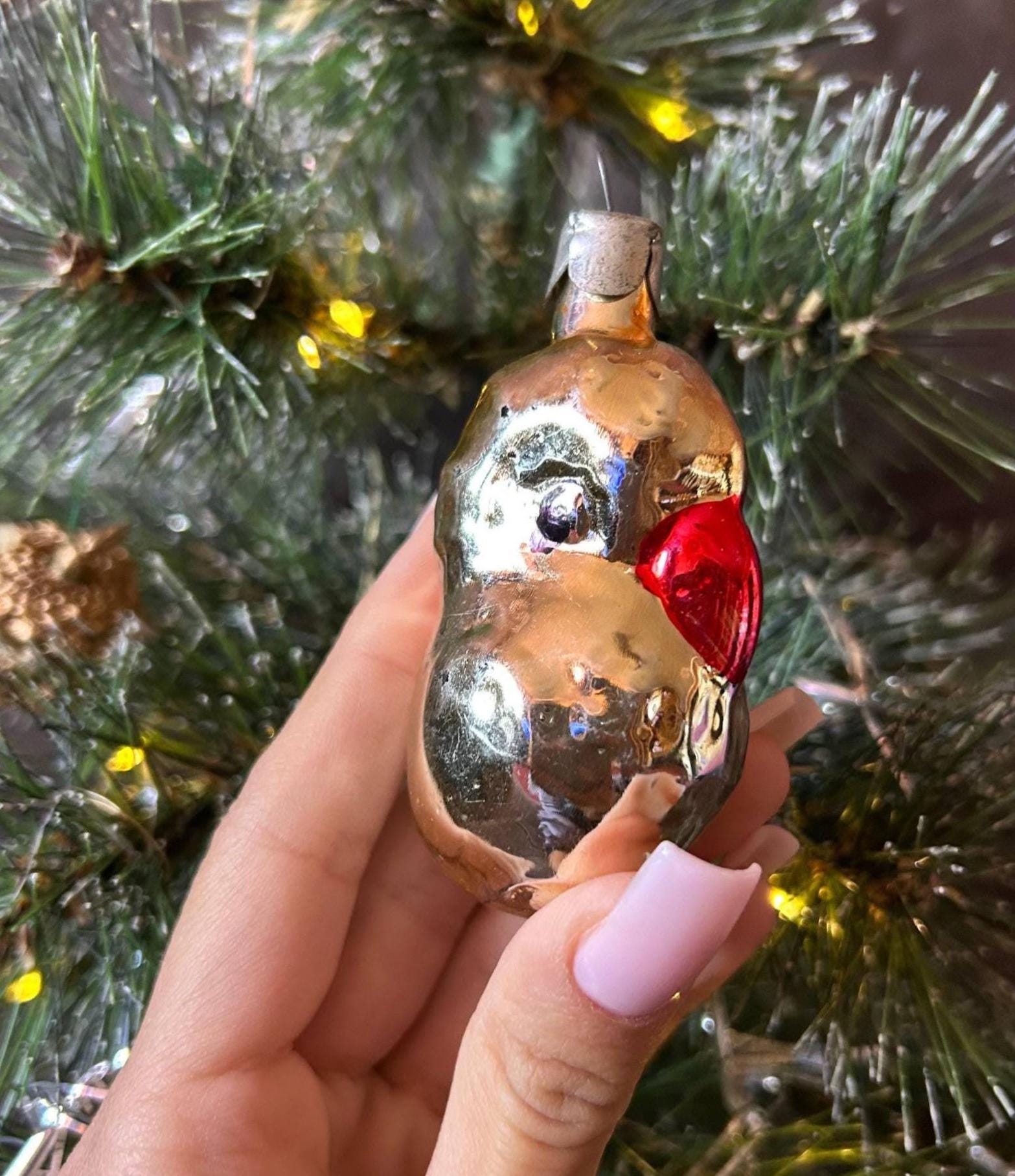 ソ連のヴィンテージクリスマスオーナメント：ガラス製オーナメント、4