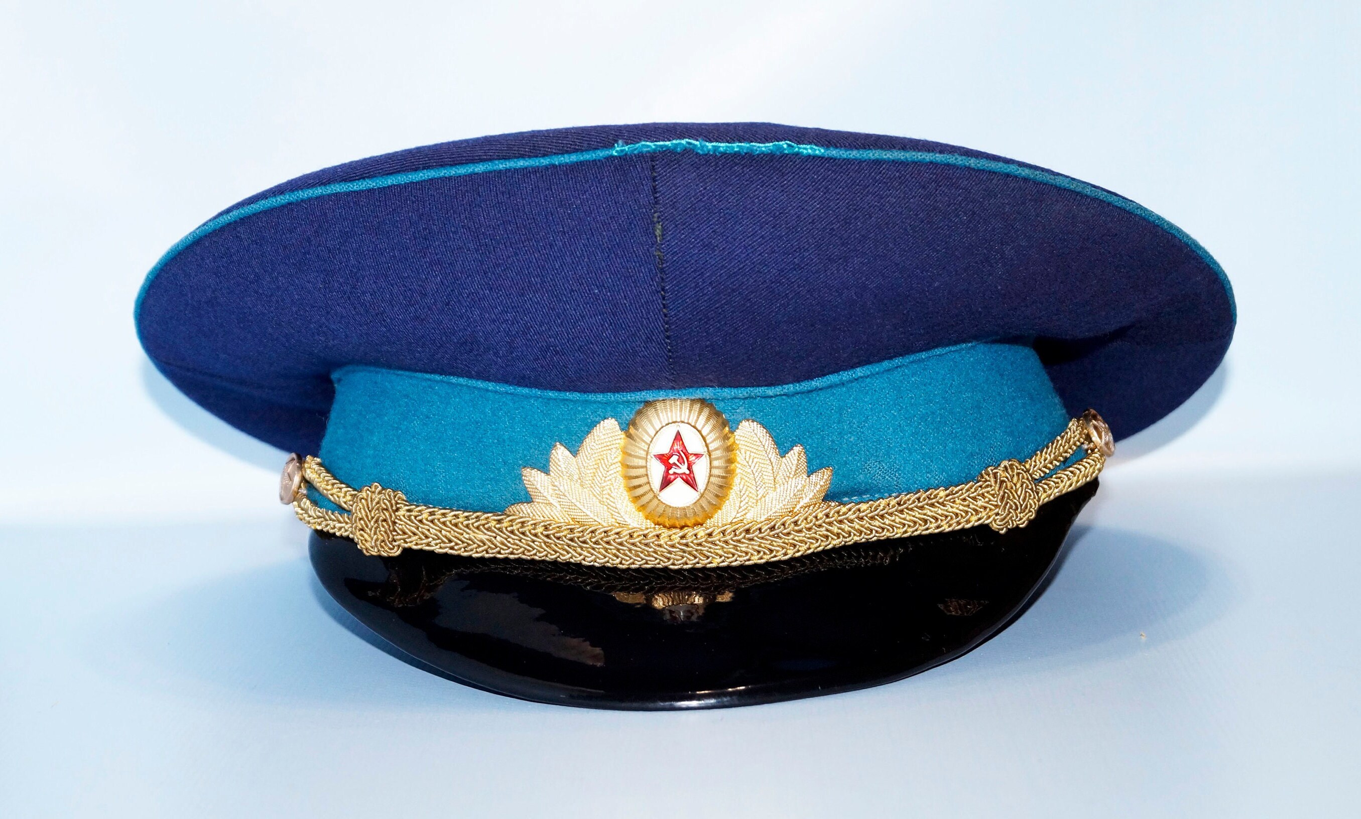 Vintage Soviet Air Force Visor Hat – 1973 Officer's Parade Cap