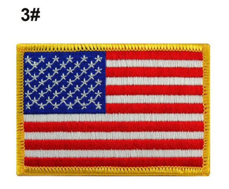 Embroidered American Flag Patch Patriotic USA Military tactics  Iron-On or Sew.