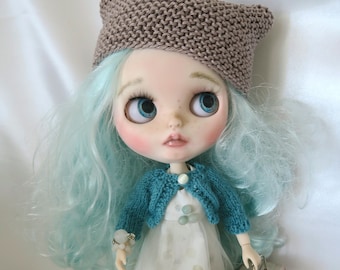 OOAK! Gretel - Dreamy Blythe doll long curly hair turquoise with clothes jointed doll 1/6 doll 30 cm customized