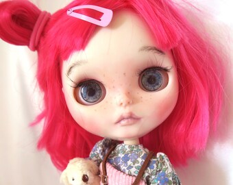 OOAK! Julia - dreamy Blythe doll half-length straight hair pink with clothes jointed doll 1/6 doll 30 cm