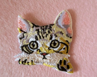 Large Kitten With Duck Rockabilly Applique Patch Quirky Children/'s Unusual Happy