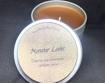 Book Boyfriend: Monster Lover | Ozone, Sandalwood, Amber, Pine | Romance Candles