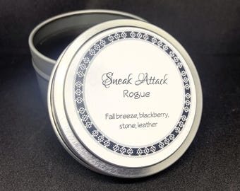 D&D: Rogue Inspired Candle | Blackberry, Stone, Leather | Character Classes | TTRPG
