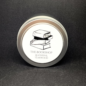A.Z. Fell and Co | The Bookshop | Leather & Teak Wood | Good Omens | Fandom Candle | Character Candle