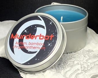 Murderbot inspired candle | Bamboo, Chrysanthemum Scent | Hand Poured