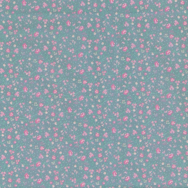 Princess flowers rosé on blue-grey Westphalian fabric