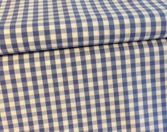 Vichy check medium blue 5 mm - by the meter - woven fabric