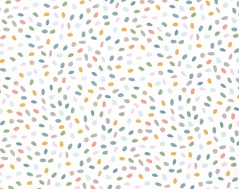 Capri colorful polka dots on ecru - digital print - Westfalenstoff