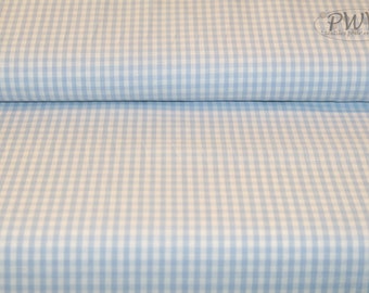 Vichy check light blue 3 mm - sold by the meter woven fabric