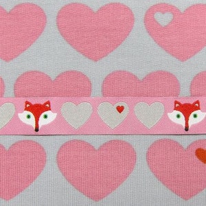 2 m 1.70EUR/meter bygraziela weaving heart and fox pink-grey image 2