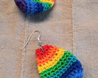 Statement earrings rainbow droplets