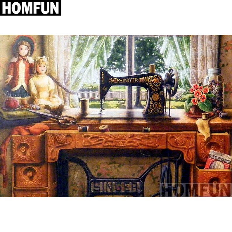 Full SquareRound Drill 5D DIY Diamond Painting Sewing machine 3D Embroidery Cross Stitch 5D Home Decor gift A00979
