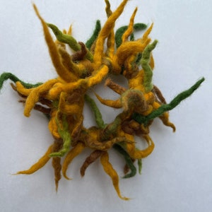 Hair tie made of felt yellow mix