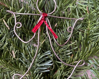 Baumschmuck Geschenkanhänger aus Draht Engel / Eisblume