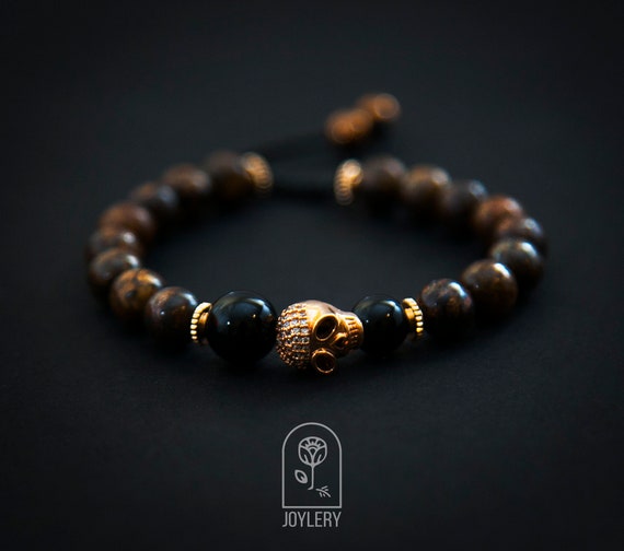 gold skull bracelet