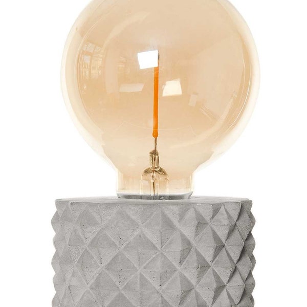 LED table lamp concrete with glass ball battery operated wireless lamp