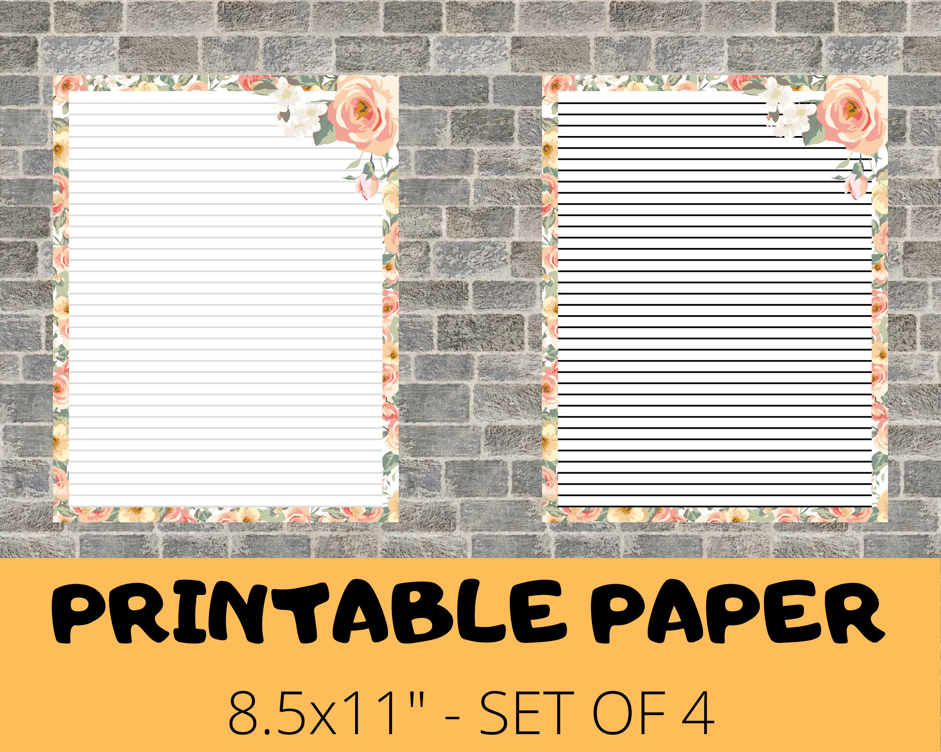 Rose Printable Writing Paper Rose Note Paper Flower | Etsy